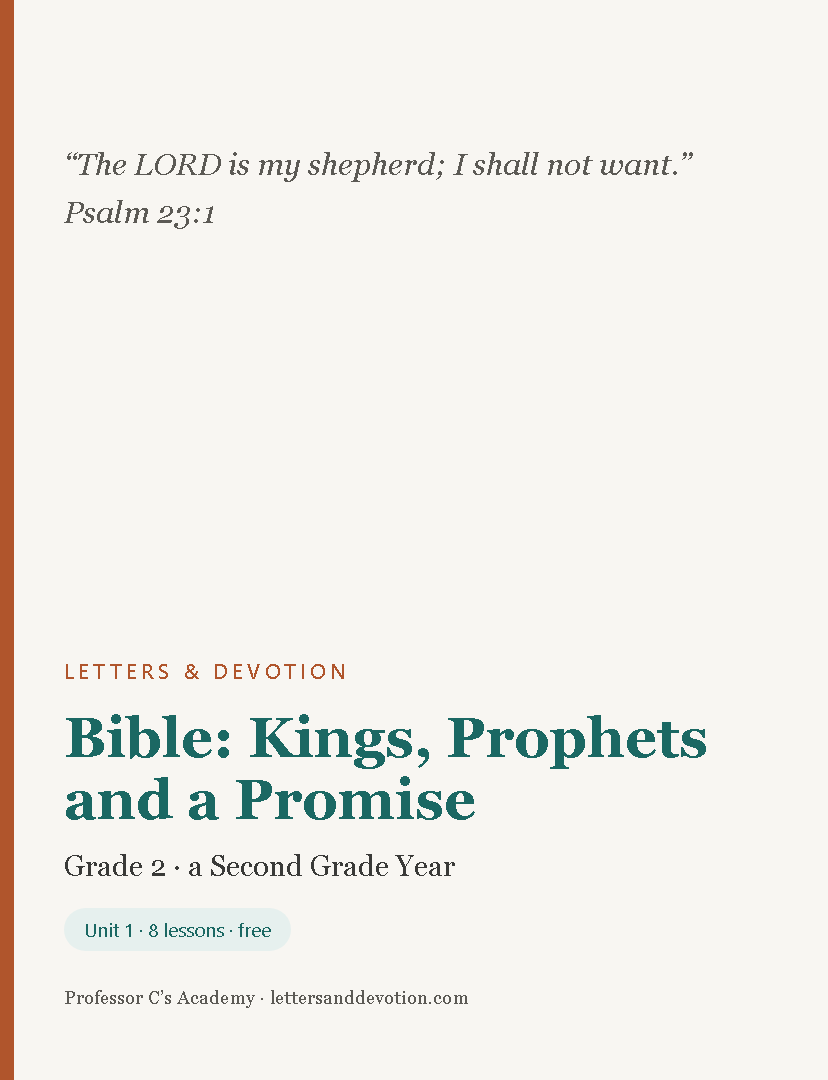 Cover of Letters & Devotion Bible: Kings, Prophets and a Promise, a Second Grade Year