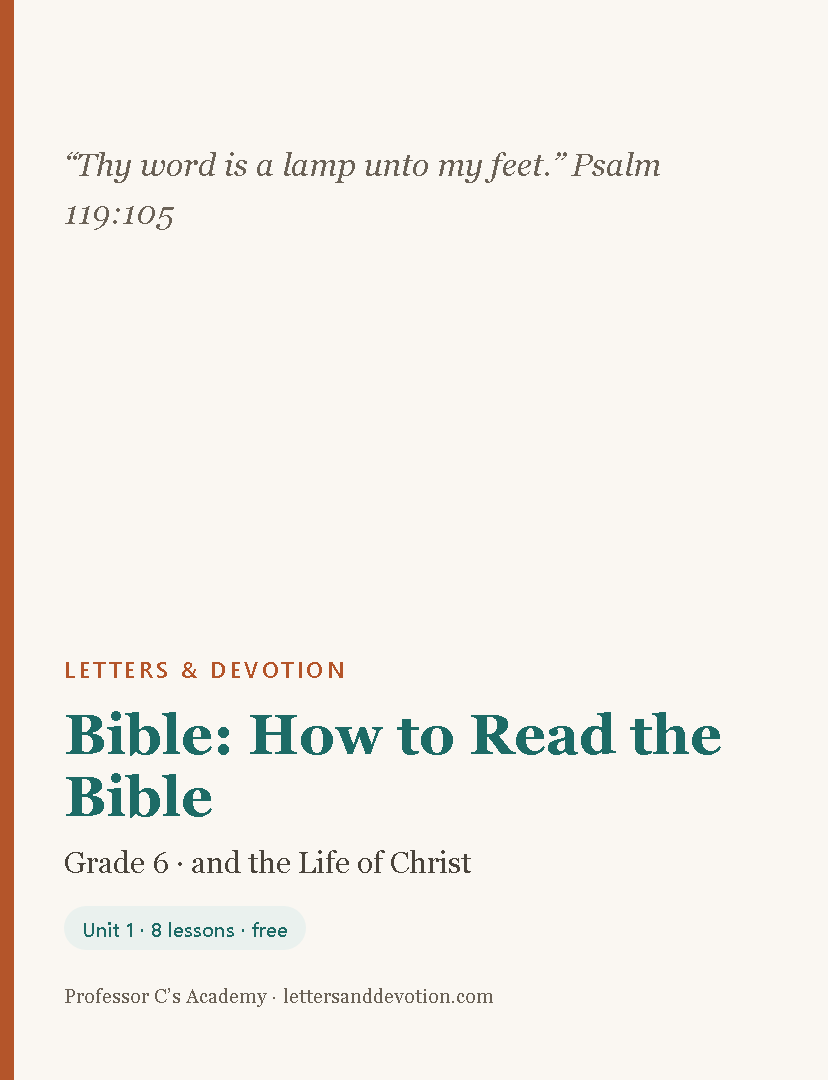 Cover of Letters & Devotion Grade 6 Bible: How to Read the Bible
